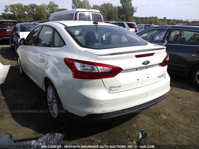 1FADP3J29DL383977 - 2013 FORD FOCUS TITANIUM WHITE photo 3