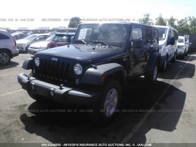 1C4HJWDG4HL689285 - 2017 JEEP WRANGLER UNLIMITE SPORT BLACK photo 2