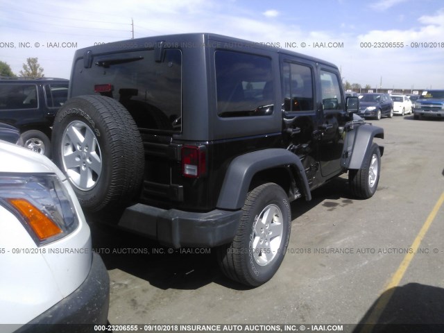 1C4HJWDG4HL689285 - 2017 JEEP WRANGLER UNLIMITE SPORT BLACK photo 4