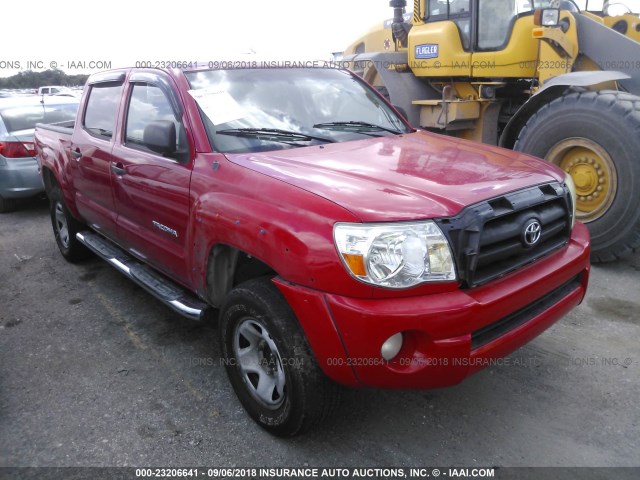 3TMJU62N85M002636 - 2005 TOYOTA TACOMA DOUBLE CAB PRERUNNER RED photo 1