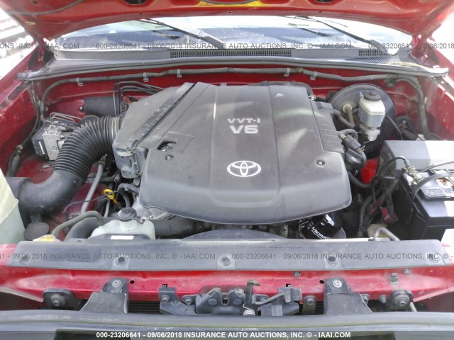 3TMJU62N85M002636 - 2005 TOYOTA TACOMA DOUBLE CAB PRERUNNER RED photo 10