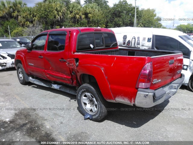 3TMJU62N85M002636 - 2005 TOYOTA TACOMA DOUBLE CAB PRERUNNER RED photo 3