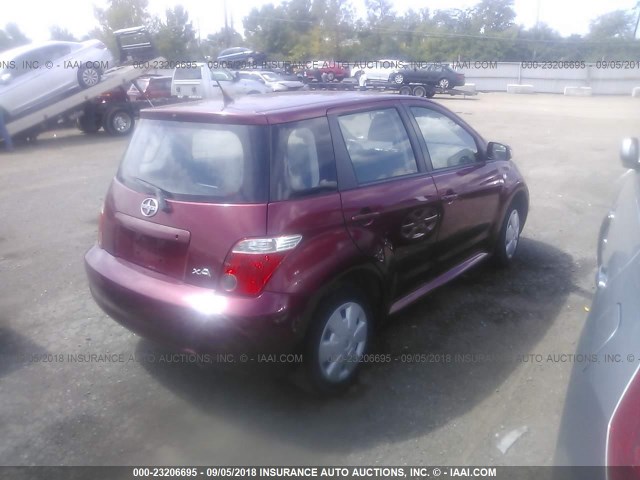 JTKKT624665005128 - 2006 TOYOTA SCION XA RED photo 4