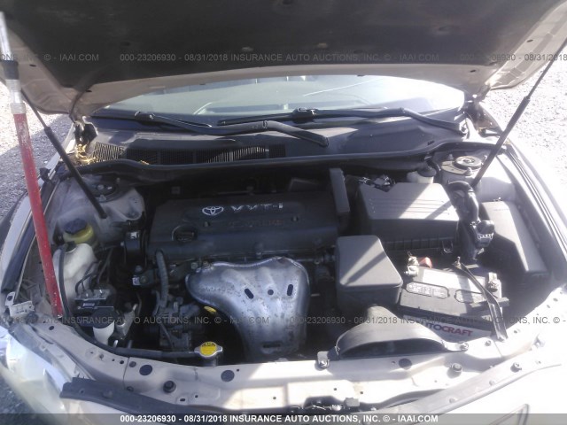 4T1BE46KX8U762746 - 2008 TOYOTA CAMRY CE/LE/XLE/SE GOLD photo 10