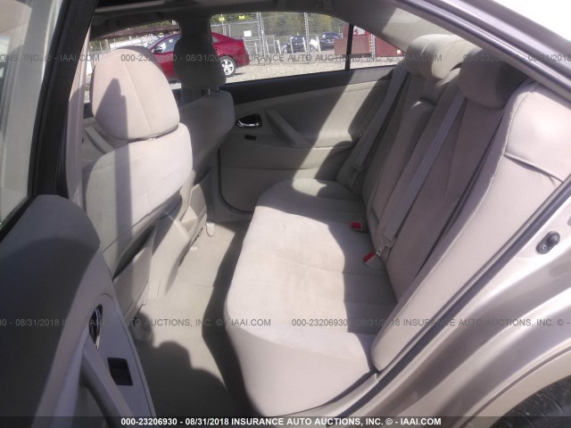 4T1BE46KX8U762746 - 2008 TOYOTA CAMRY CE/LE/XLE/SE GOLD photo 8