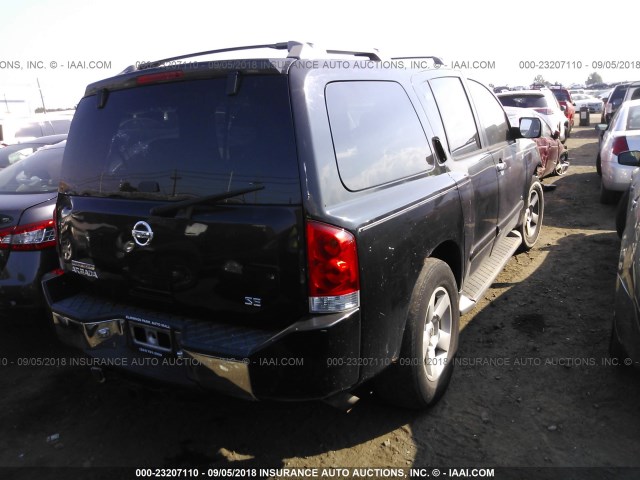 5N1AA08B74N711478 - 2004 NISSAN ARMADA SE/LE Dark Blue photo 4