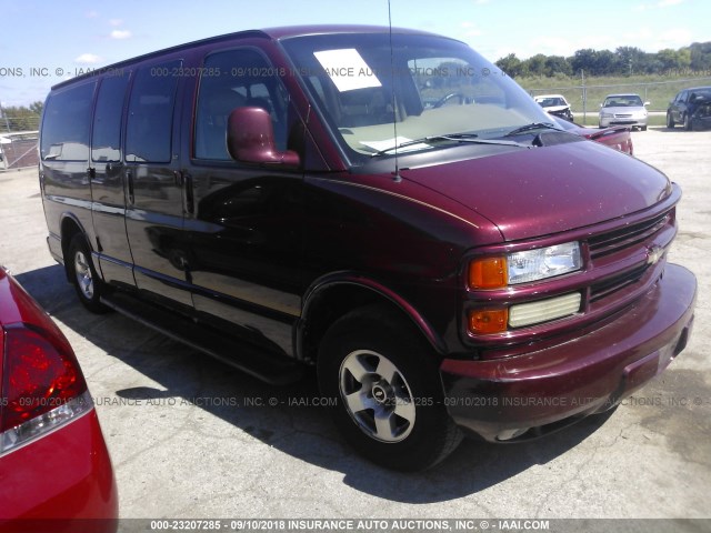 1GNFG65R911221793 - 2001 CHEVROLET EXPRESS G1500  MAROON photo 1