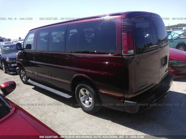 1GNFG65R911221793 - 2001 CHEVROLET EXPRESS G1500  MAROON photo 3