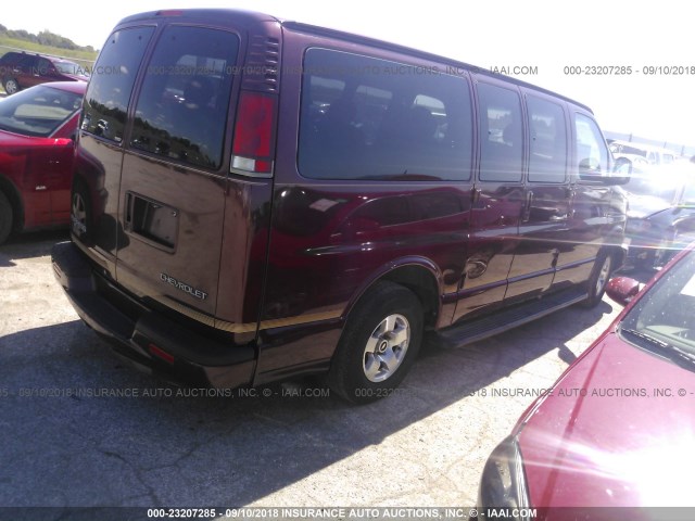 1GNFG65R911221793 - 2001 CHEVROLET EXPRESS G1500  MAROON photo 4