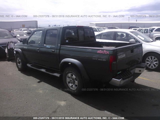 1N6ED27YXYC345643 - 2000 NISSAN FRONTIER CREW CAB XE/CREW CAB SE GREEN photo 3