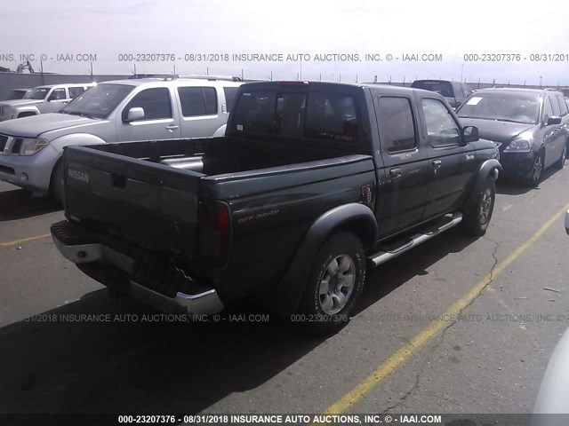 1N6ED27YXYC345643 - 2000 NISSAN FRONTIER CREW CAB XE/CREW CAB SE GREEN photo 4