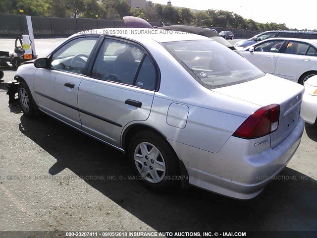 2HGES16365H543526 - 2005 HONDA CIVIC DX VP SILVER photo 3