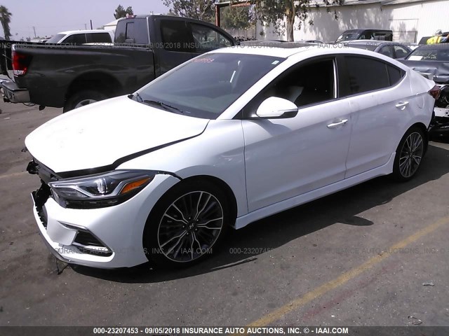 KMHD04LB6JU451557 - 2018 HYUNDAI ELANTRA SPORT WHITE photo 2