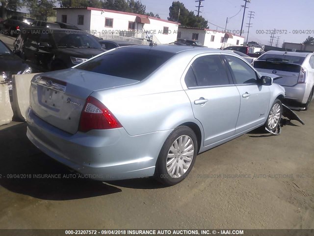 3FADP0L31AR220144 - 2010 FORD FUSION HYBRID Light Blue photo 4