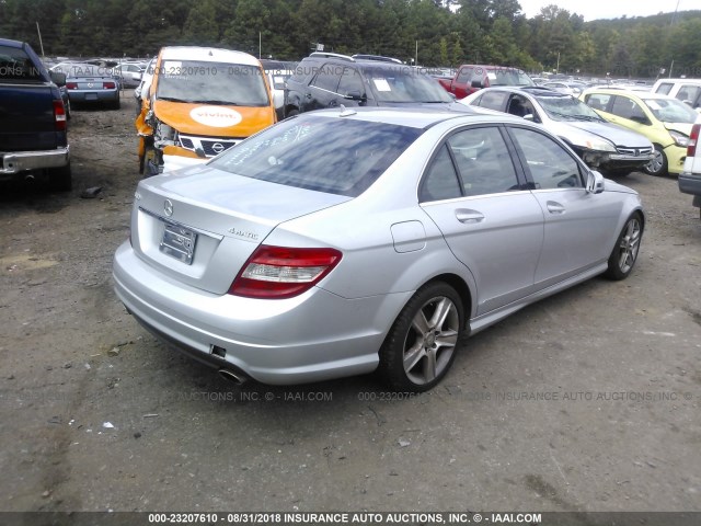 WDDGF8BB1BR165280 - 2011 MERCEDES-BENZ C 300 4MATIC SILVER photo 4