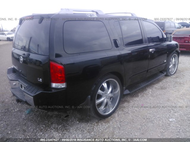 5N1AA08AX5N720345 - 2005 NISSAN ARMADA SE/LE BLACK photo 4