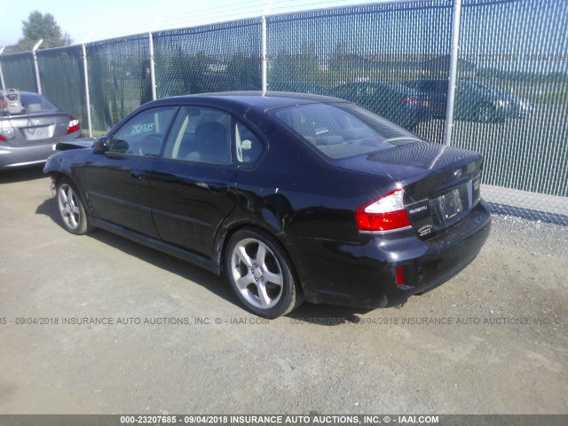 4S3BL616187208851 - 2008 SUBARU LEGACY 2.5I BLACK photo 3