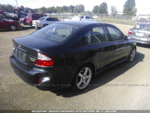 4S3BL616187208851 - 2008 SUBARU LEGACY 2.5I BLACK photo 4