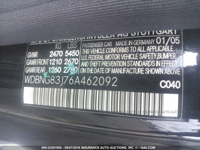 WDBNG83J76A462092 - 2006 MERCEDES-BENZ S 430 4MATIC BLACK photo 9