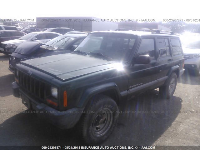 1J4FF68S9XL668156 - 1999 JEEP CHEROKEE SPORT/CLASSIC GREEN photo 2