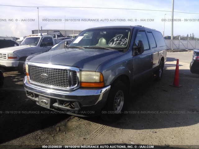 1FMNU40S4YEE54720 - 2000 FORD EXCURSION XLT GRAY photo 2