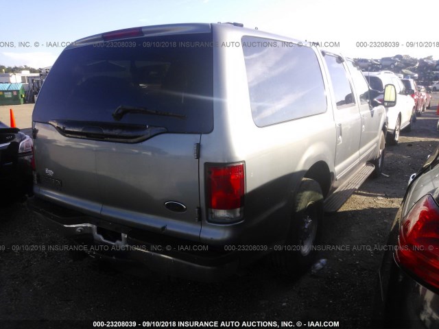 1FMNU40S4YEE54720 - 2000 FORD EXCURSION XLT GRAY photo 4
