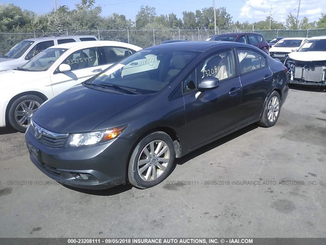 19XFB2F97CE011532 - 2012 HONDA CIVIC EXL 灰色 照片 2