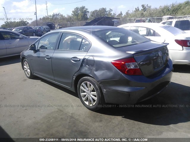 19XFB2F97CE011532 - 2012 HONDA CIVIC EXL 灰色 照片 3
