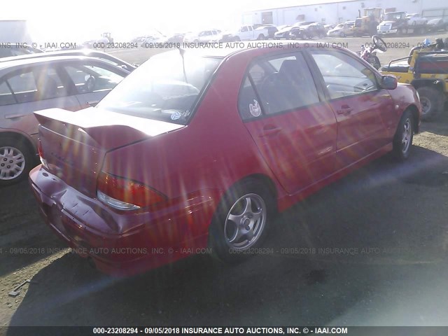 JA3AJ86E03U119035 - 2003 MITSUBISHI LANCER OZ RALLY RED photo 4