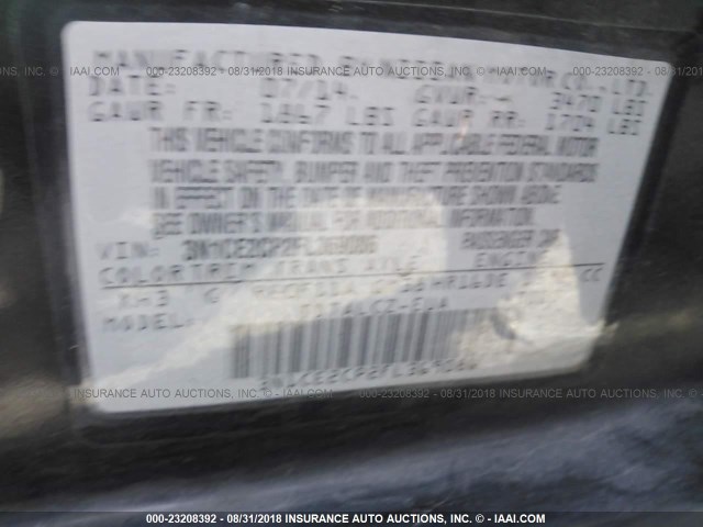 3N1CE2CP2FL369086 - 2015 NISSAN VERSA NOTE S/S PLUS/SV/SL/SR BLACK photo 9