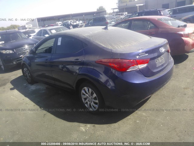 5NPDH4AE4BH022505 - 2011 HYUNDAI ELANTRA GLS/LIMITED BLUE photo 3