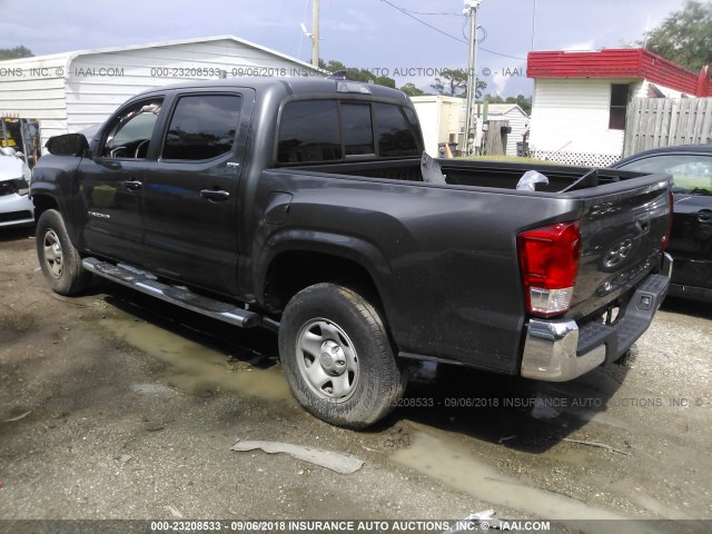 5TFAZ5CN0GX007904 - 2016 TOYOTA TACOMA DBL CAB/SR5/TRD SPORT/OR GRAY photo 3