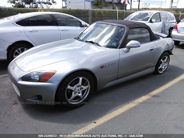 JHMAP11461T002129 - 2001 HONDA S2000 SILVER photo 2