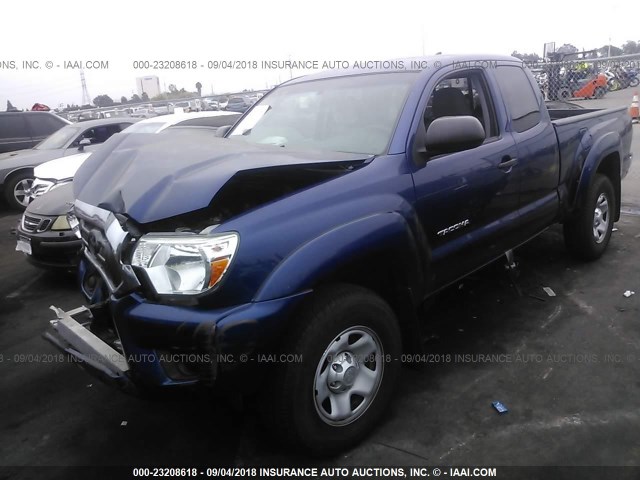 5TFTX4GN2EX035252 - 2014 TOYOTA TACOMA PRERUNNER ACCESS CAB BLUE photo 2