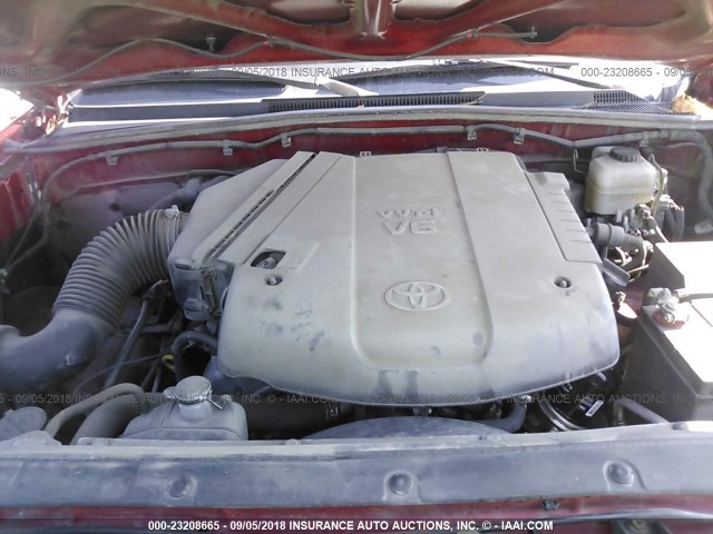 3TMLU4EN8AM041553 - 2010 TOYOTA TACOMA DOUBLE CAB წითელი ფოტო 10