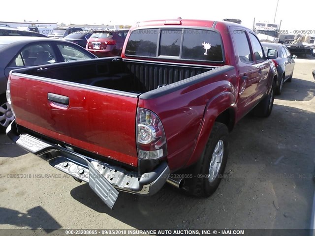 3TMLU4EN8AM041553 - 2010 TOYOTA TACOMA DOUBLE CAB RED photo 4