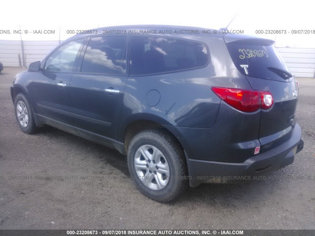 1GNKREEDXBJ141170 - 2011 CHEVROLET TRAVERSE LS GRAY photo 3