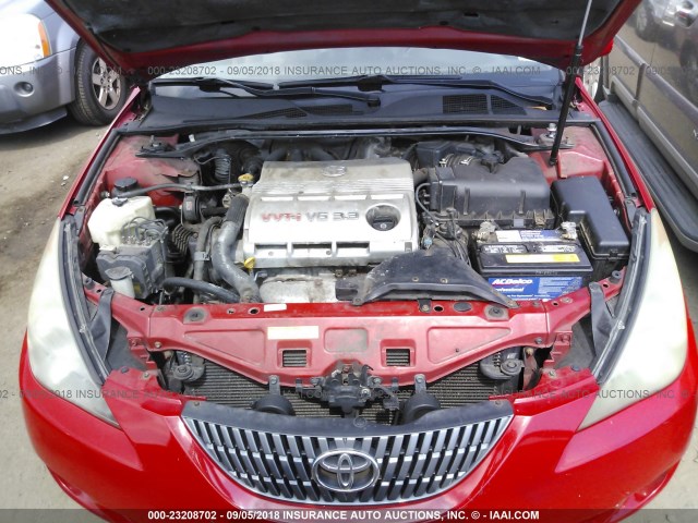 4T1FA38P14U035554 - 2004 TOYOTA CAMRY SOLARA SE/SLE წითელი ფოტო 10