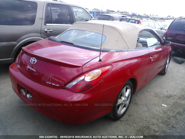 4T1FA38P14U035554 - 2004 TOYOTA CAMRY SOLARA SE/SLE წითელი ფოტო 4