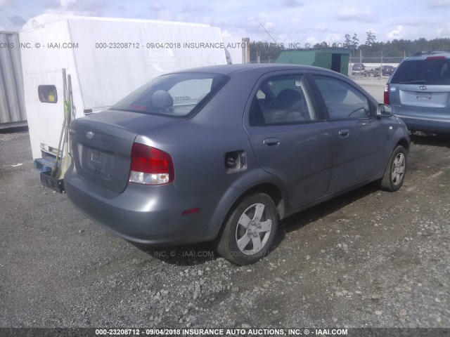KL1TD56636B618685 - 2006 CHEVROLET AVEO LS GRAY photo 4