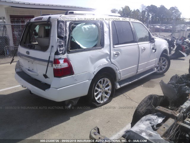 1FMJU1KTXHEA07943 - 2017 FORD EXPEDITION LIMITED WHITE photo 4