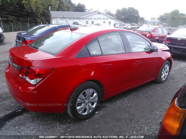 1G1PC5SH6G7183548 - 2016 CHEVROLET CRUZE LIMITED LS RED photo 4