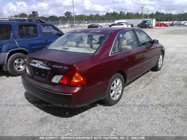 4T1BF28B02U214079 - 2002 TOYOTA AVALON XL/XLS BURGUNDY photo 4