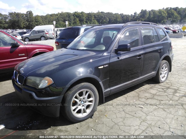 WBXPA73414WB29473 - 2004 BMW X3 2.5I BLACK photo 2