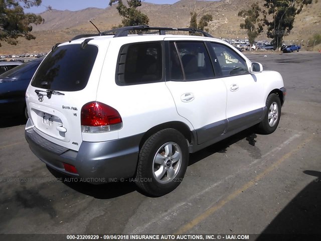 KM8SC73D06U071543 - 2006 HYUNDAI SANTA FE GLS/LIMITED WHITE photo 4