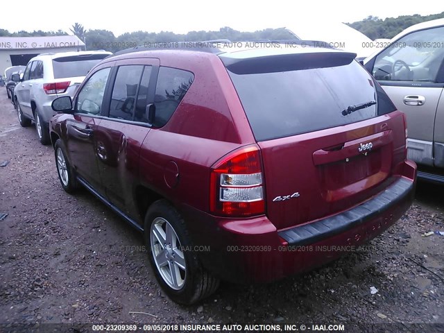 1J8FF47W27D143862 - 2007 JEEP COMPASS RED photo 3