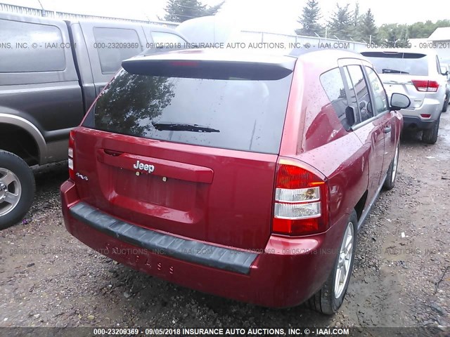 1J8FF47W27D143862 - 2007 JEEP COMPASS RED photo 4