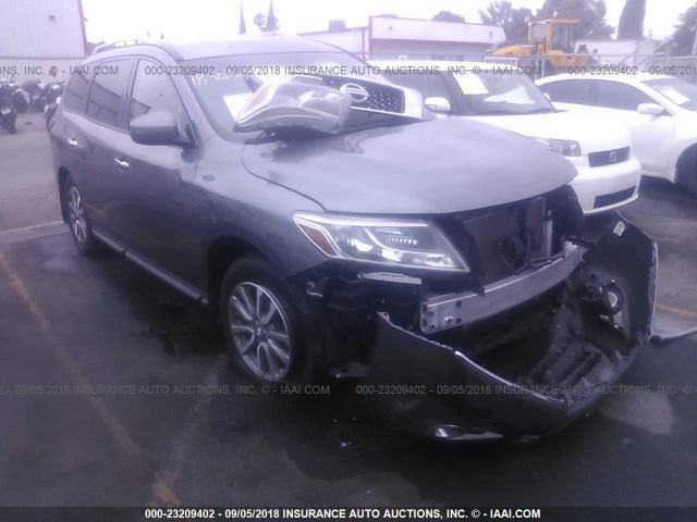 5N1AR2MN1FC714640 - 2015 NISSAN PATHFINDER S/SV/SL/PLATINUM GRAY photo 1