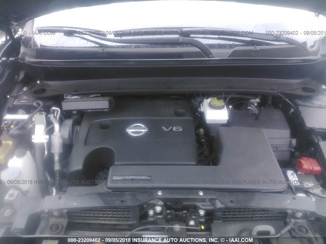 5N1AR2MN1FC714640 - 2015 NISSAN PATHFINDER S/SV/SL/PLATINUM GRAY photo 10