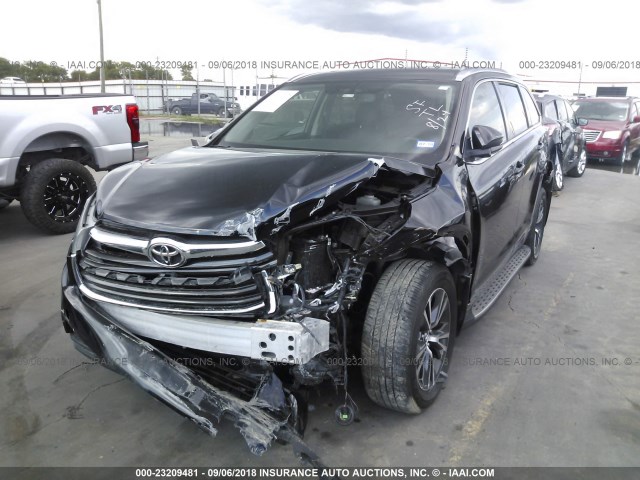 5TDKKRFH7GS152692 - 2016 TOYOTA HIGHLANDER XLE BLACK photo 2